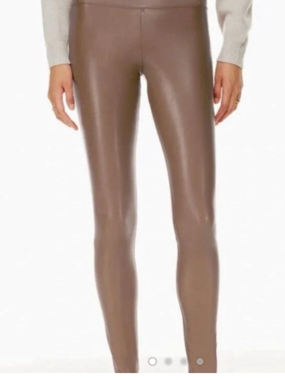 Wilfred Aritzia Faux Leather Leggings in coffee Brown